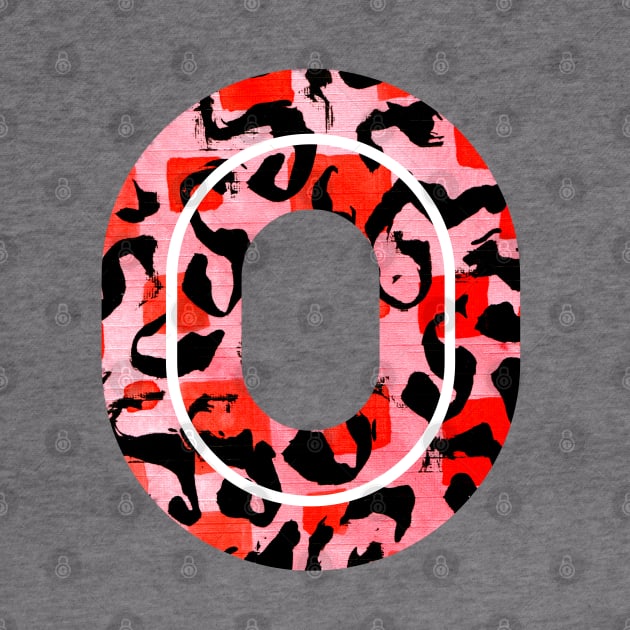 Abstract Letter O Watercolour Leopard Print Alphabet Red by Squeeb Creative